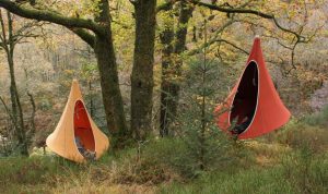 tents hanging from a tree