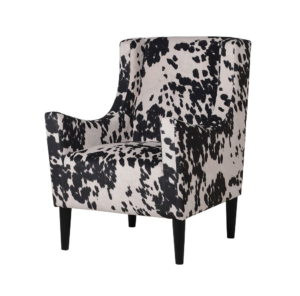 black and white cowhide chair