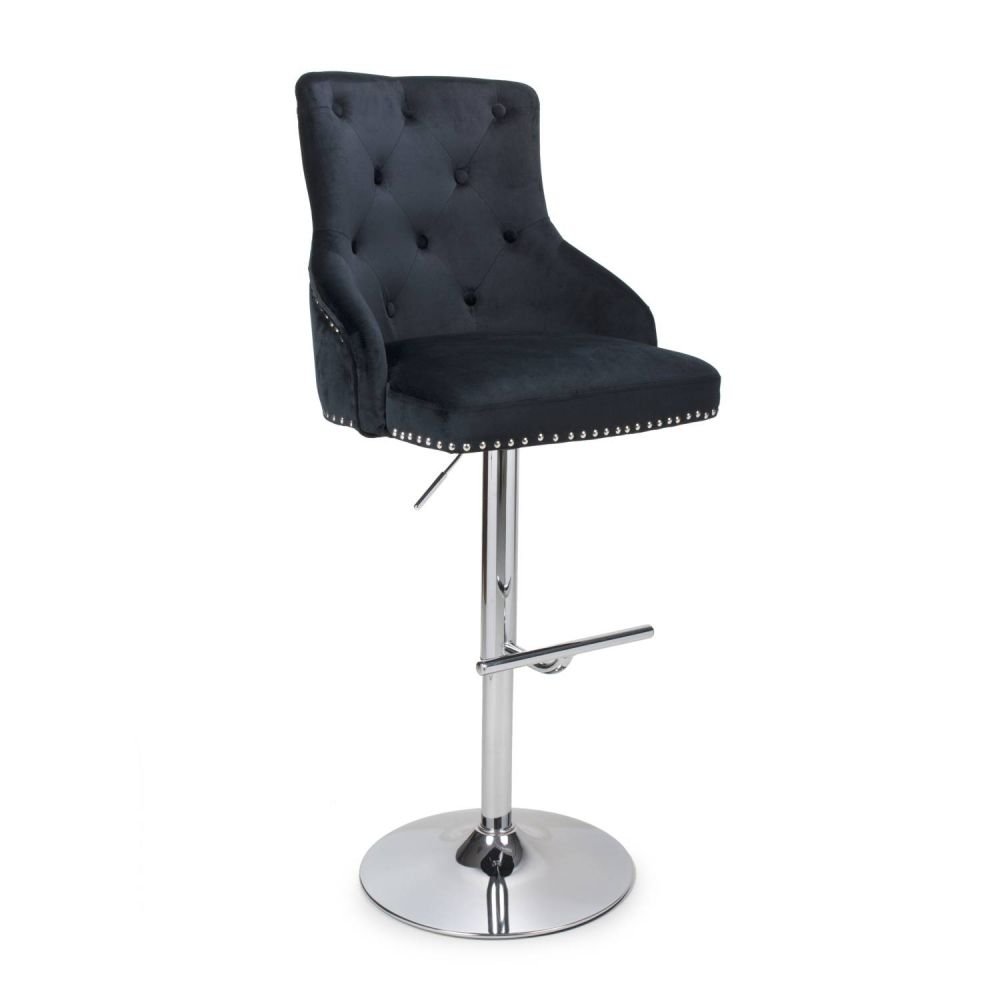 Green Velvet Bar Stool in Blue Grey Black Mink