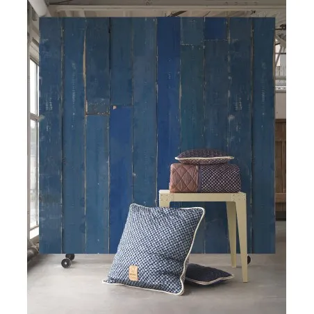 Blue Scrap Distressed Wood Wallpaper – Vintage Plank Effect Wallpaper £275.00 product_features