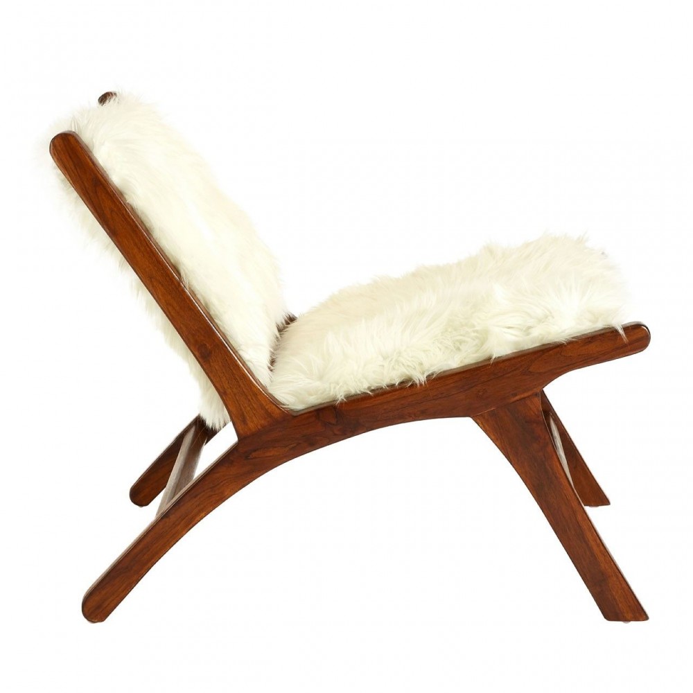 Scandinavian White Furry Chair Smithers Vintage Furniture £504.00 Bedroom Teak Wood product_features