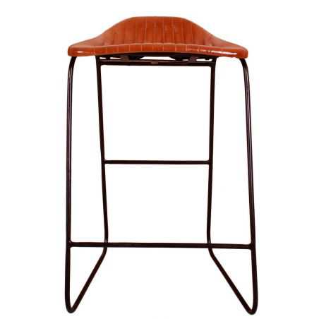 Tan Leather Bar Stools Industrial Furniture Smithers of Stamford £256.25 Store UK, US, EU, AE,BE,CA,DK,FR,DE,IE,IT,MT,NL,NO,E...