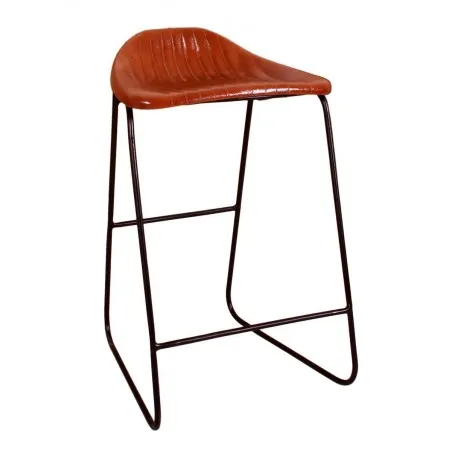 Tan Leather Bar Stools Smithers Industrial Furniture £235.00 Kitchen Diner Steel product_features