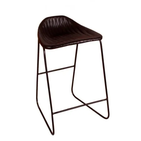 Black Leather Bar Stools Smithers Industrial Furniture £235.00 Kitchen Diner Steel product_features