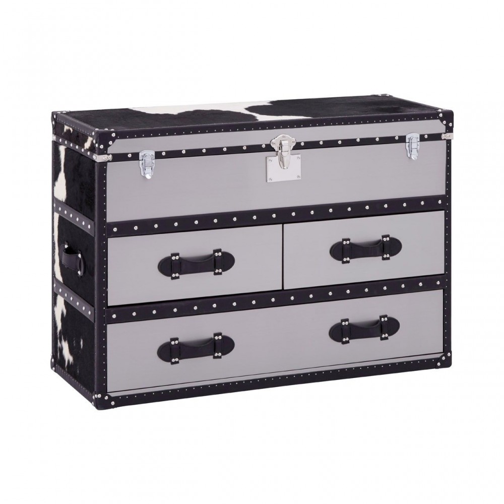 Cowhide Storage Trunk Retro Furniture £2,000.00 Bedroom Aluminium Plate product_features