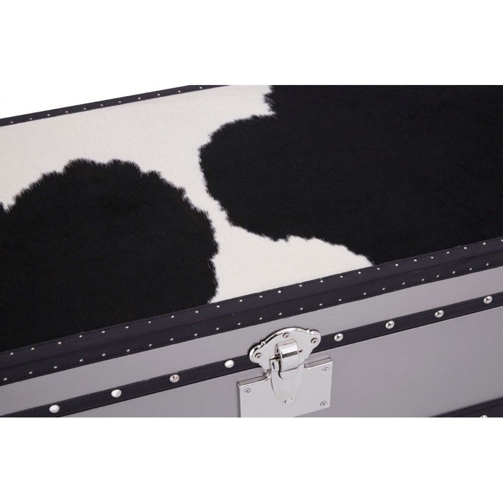 Cowhide Storage Trunk Retro Furniture £2,000.00 Bedroom Aluminium Plate product_features