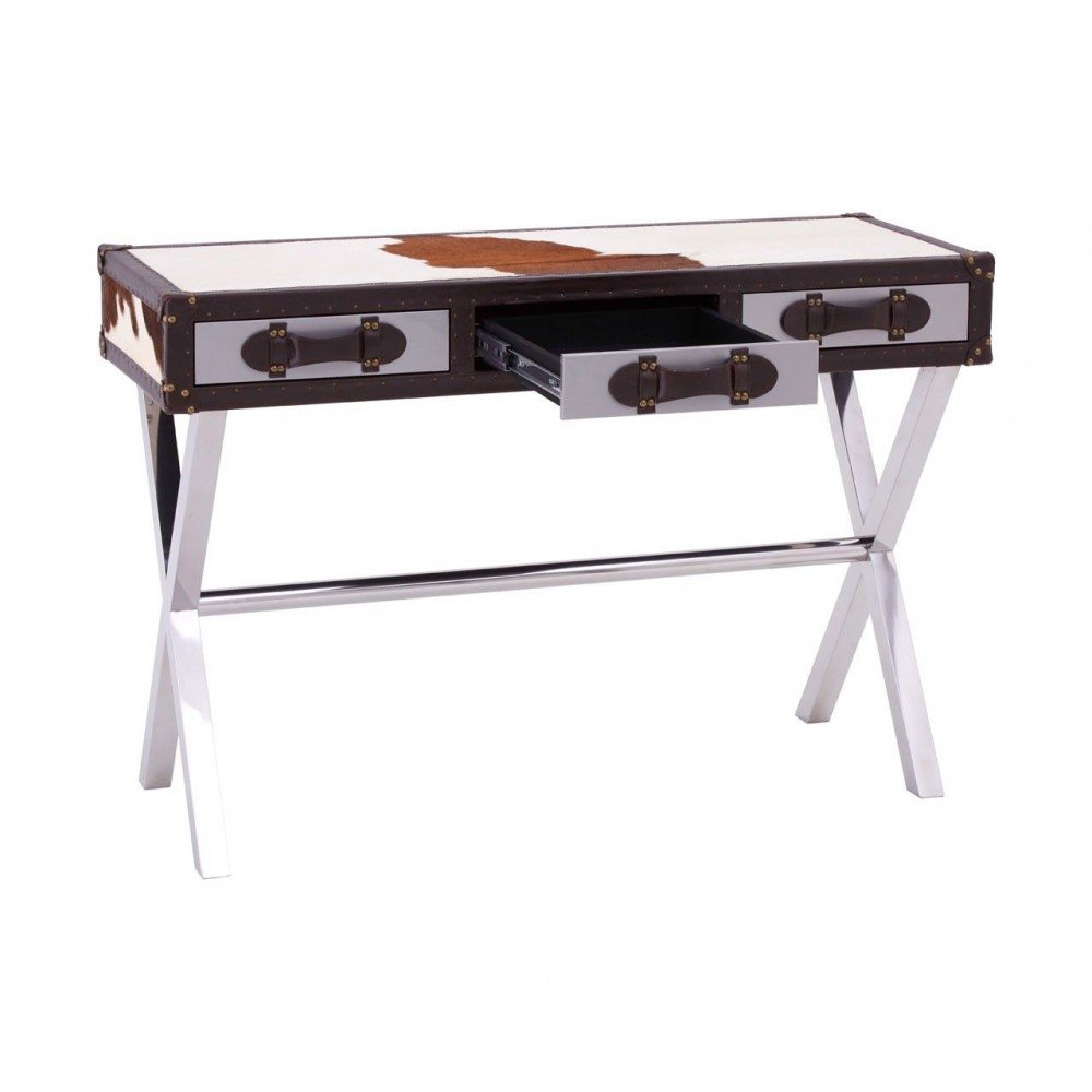 Cowhide Console Table Smithers Hallway £900.00 All Rooms Stainless Steel product_features