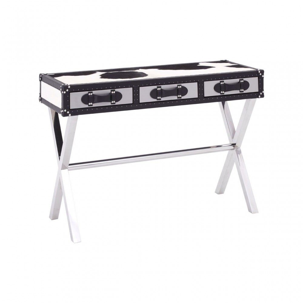 Cowhide Console Table Smithers Hallway £900.00 All Rooms Stainless Steel product_features