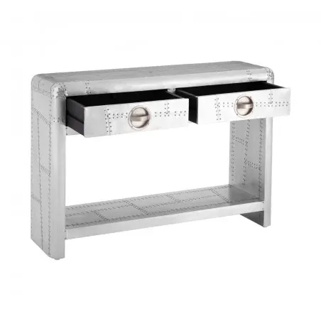 Aviator Silver Console Table Smithers Console Tables £794.00 MDF Aluminium Plate product_features