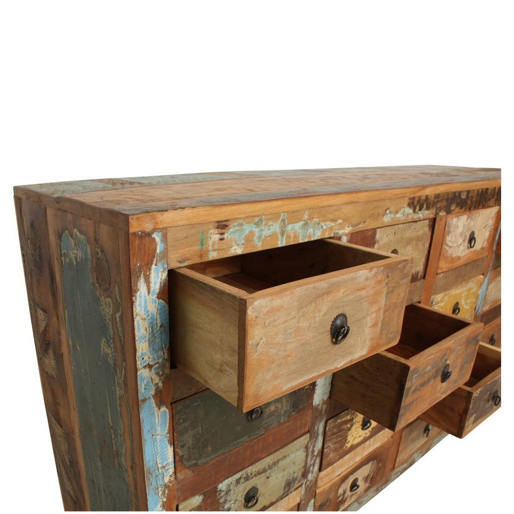 Reclaimed Wood 16 Drawer Commode Smithers Wooden Chest of Drawers £1,468.00 Living Room Reclaimed Boat Wood product_features