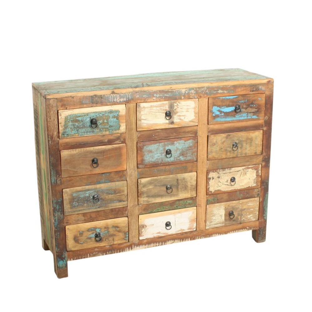 Reclaimed Wood 16 Drawer Commode Smithers Wooden Chest of Drawers £1,468.00 Living Room Reclaimed Boat Wood product_features