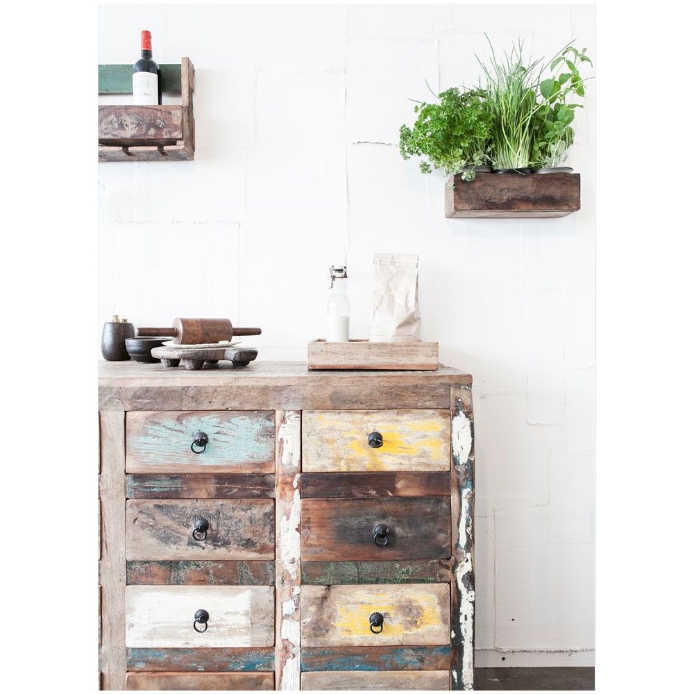 Reclaimed Wood 16 Drawer Commode Smithers Wooden Chest of Drawers £1,468.00 Living Room Reclaimed Boat Wood product_features