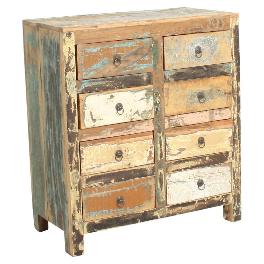 Reclaimed Wood 16 Drawer Commode Smithers Wooden Chest of Drawers £1,468.00 Living Room Reclaimed Boat Wood product_features