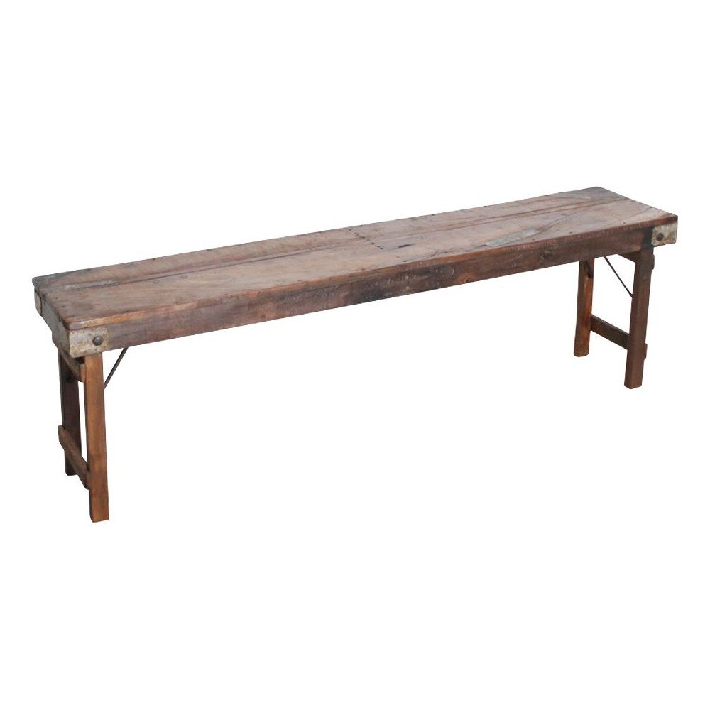 Folding Reclaimed Bench Smithers Reclaimed Wood Dining Tables £257.67 Dining Room Reclaimed Wood Iron product_features