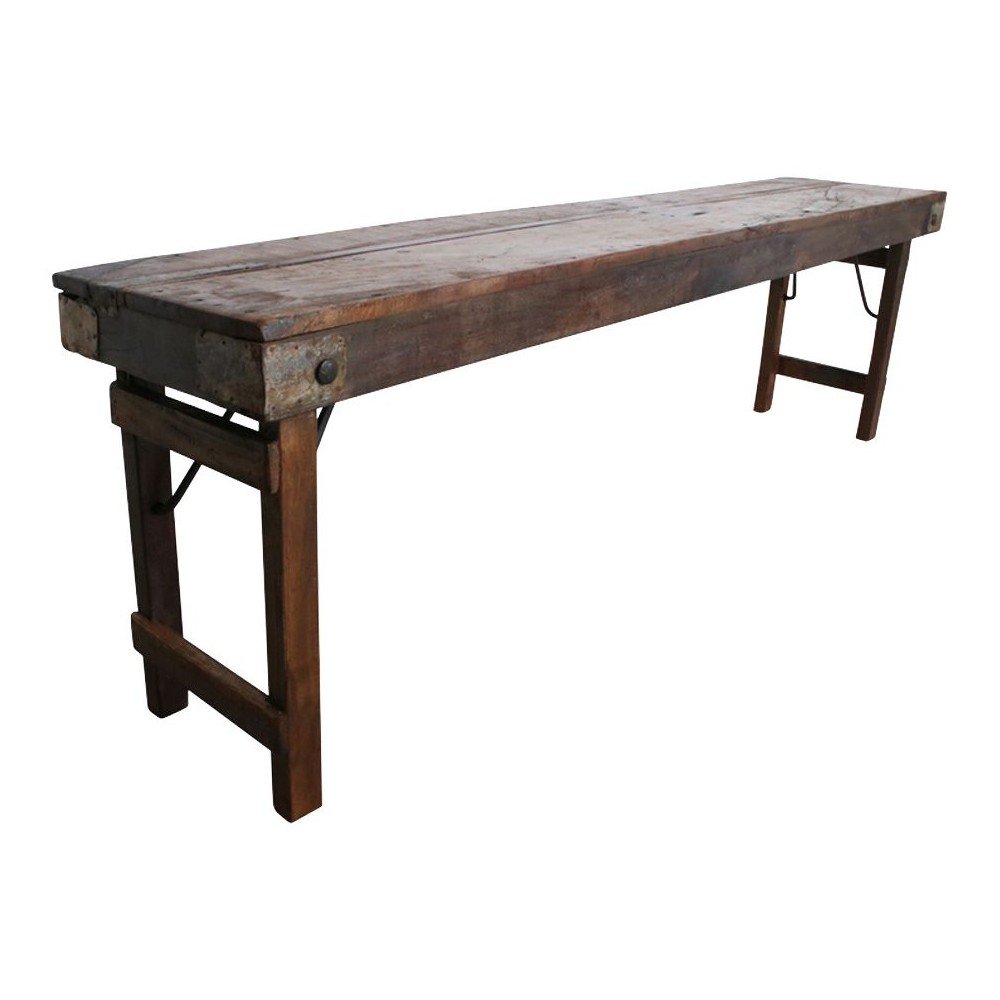 Folding Reclaimed Bench Smithers Reclaimed Wood Dining Tables £257.67 Dining Room Reclaimed Wood Iron product_features