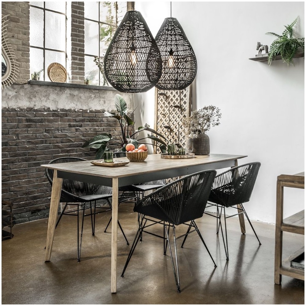 Visage Designer Dining Table Smithers Industrial Furniture £1,568.00 Dining Room Teak Wood Recycled Steel product_features