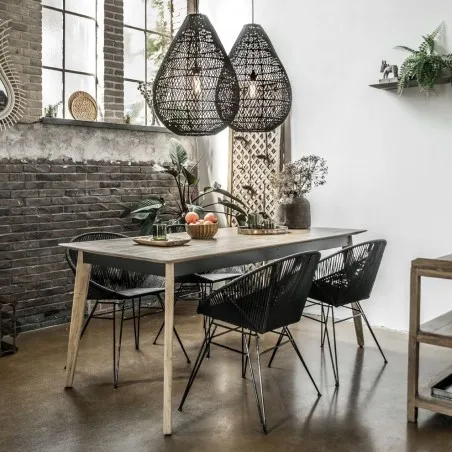 Visage Designer Dining Table Smithers Industrial Furniture £1,568.00 Dining Room Teak Wood Recycled Steel product_features