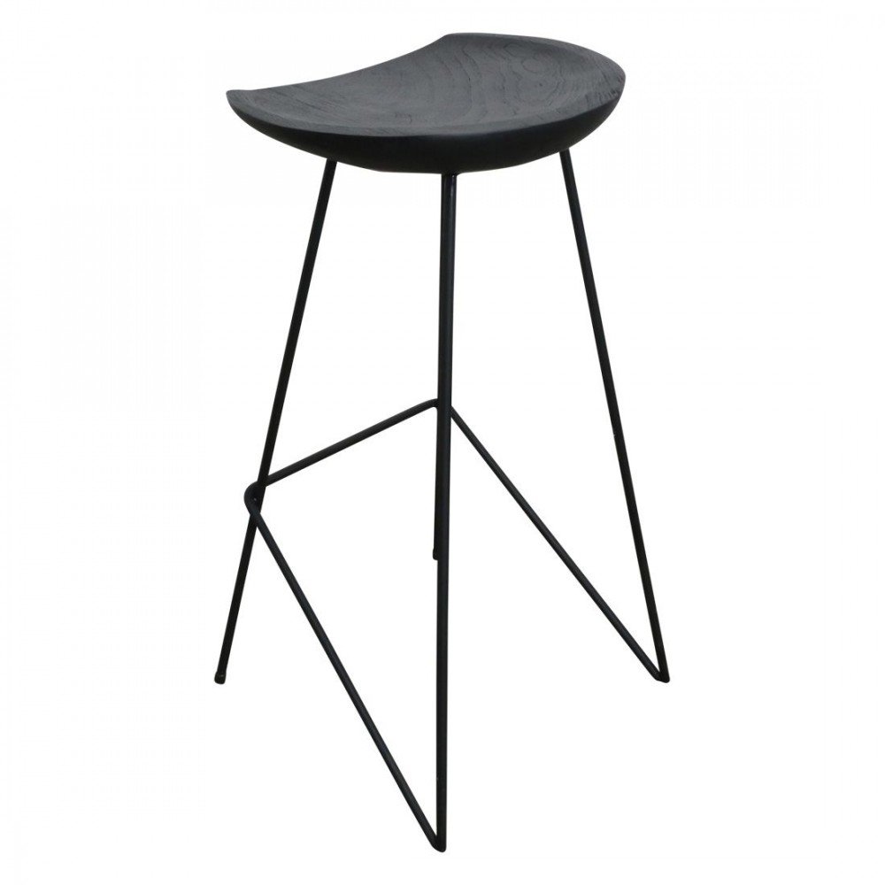 Loft Black Wood Bar Stools Smithers Industrial Furniture £281.00 Kitchen Diner Teak Wood Steel product_features