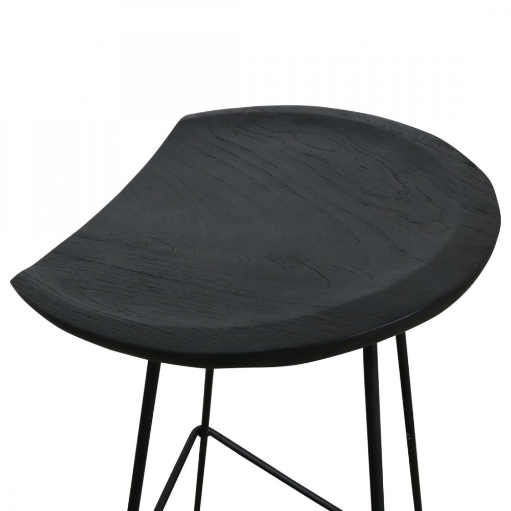 Loft Black Wood Bar Stools Smithers Industrial Furniture £281.00 Kitchen Diner Teak Wood Steel product_features