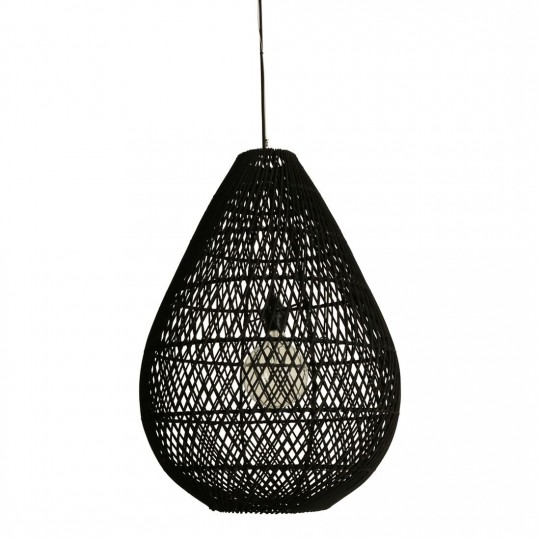 Large Black Rattan Pendant Light