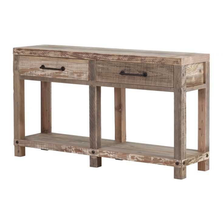 Reclaimed Wood Console Table For Hallway Uk, Reclaimed Wood Sofa Table With Stools