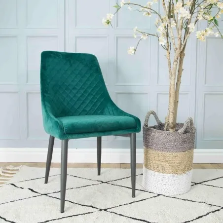 Velvet Upholstered Dining Chairs Retro Furniture &pound;490.00 Steel product_features