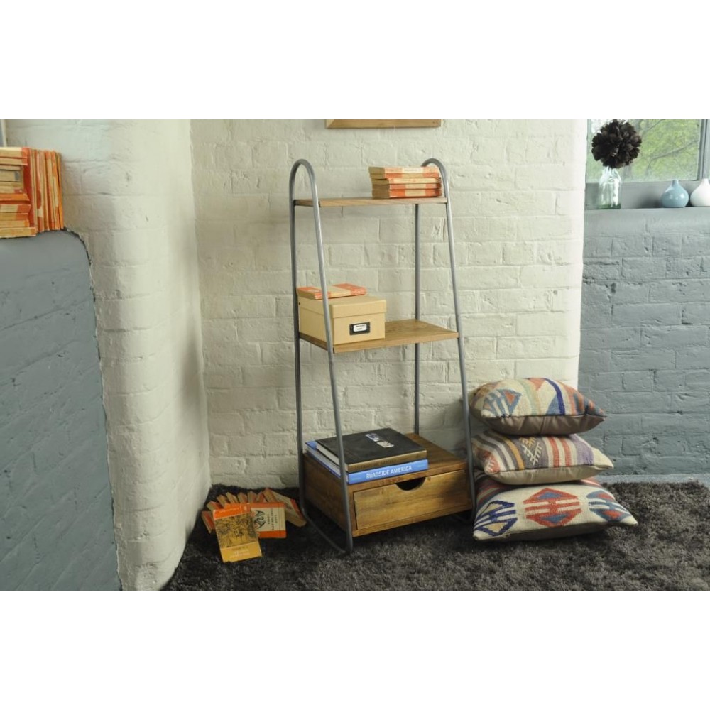 Freestanding Industrial Shelf Smithers Hallway £381.00 Laundry Room Mango Wood Steel product_features