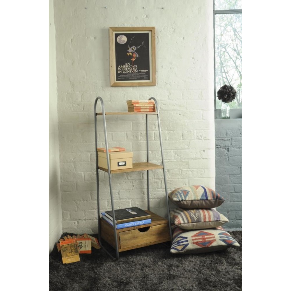 Freestanding Industrial Shelf Smithers Hallway £381.00 Laundry Room Mango Wood Steel product_features
