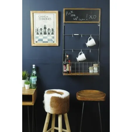 Wall Storage Kitchen Rack Smithers Home Bars £197.00 Bar Mango Wood Recycled Steel product_features