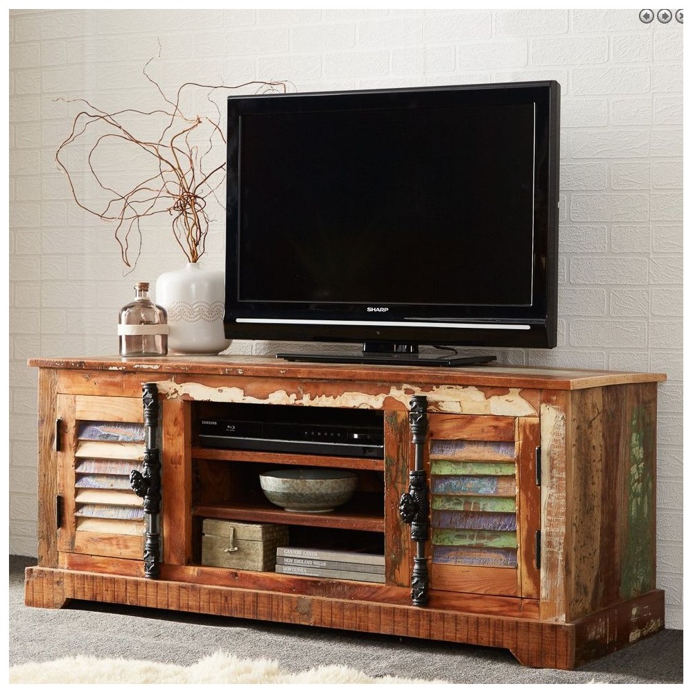 Recycled Wood TV Unit Smithers Reclaimed Wood Furniture £557.00 Living Room Reclaimed Wood Iron product_features