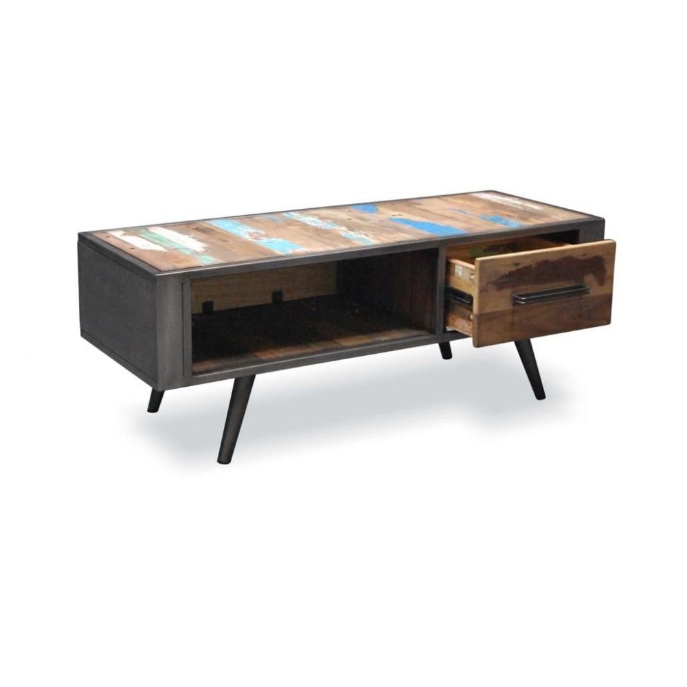 Reclaimed Wood Small TV Unit Smithers Oil Drum Furniture £801.00 Living Room Reclaimed Boat Wood Oil Drum product_features