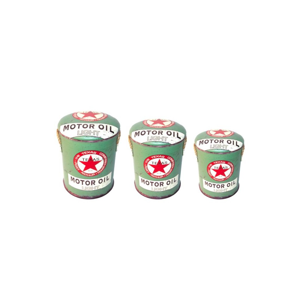 Set of 3 Themed Stools Smithers Archives £42.00 Bedroom Soft Wood Reclaimed Steel product_features
