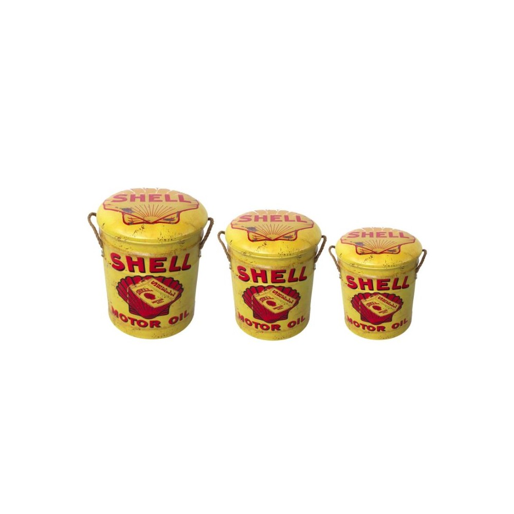 Set of 3 Themed Stools Smithers Archives £42.00 Bedroom Soft Wood Reclaimed Steel product_features