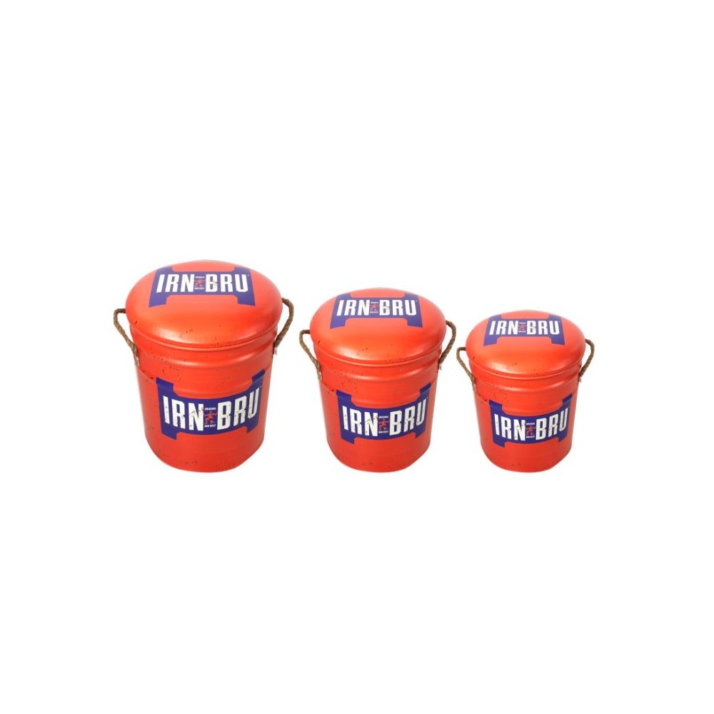 Set of 3 Themed Stools Smithers Archives £42.00 Bedroom Soft Wood Reclaimed Steel product_features