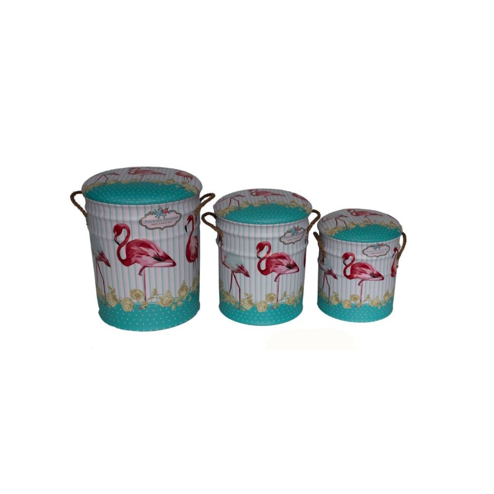 Set of 3 Themed Stools Smithers Archives £42.00 Bedroom Soft Wood Reclaimed Steel product_features