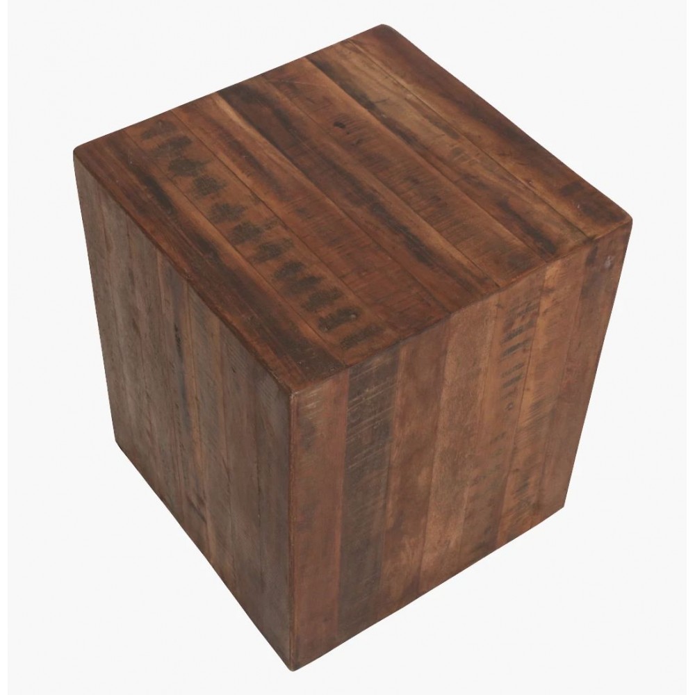Cube Wood Side Table On Wheels Reclaimed Wood Furniture £287.00 FSC Recycled Wood product_features