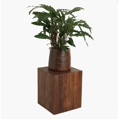 Cube Wood Side Table On Wheels Reclaimed Wood Furniture &pound;287.00 FSC Recycled Wood product_features