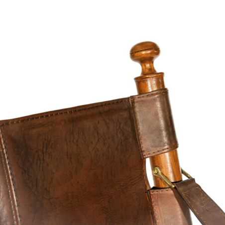 Vintage Style Antique Folding Wooden, Leather Directors Chair Uk