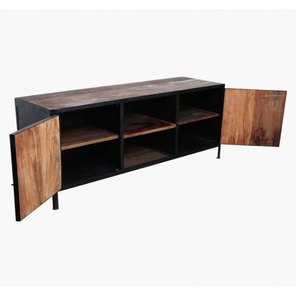Factory Industrial Tv Cabinet Smithers Living Room £1,123.00 Living Room Reclaimed Boat Wood Steel product_features