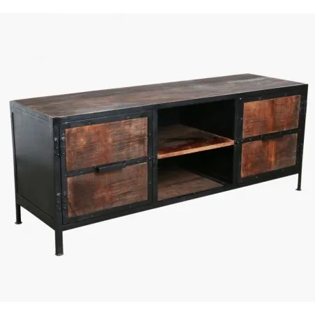 Factory Industrial Tv Cabinet Smithers Living Room £1,123.00 Living Room Reclaimed Boat Wood Steel product_features