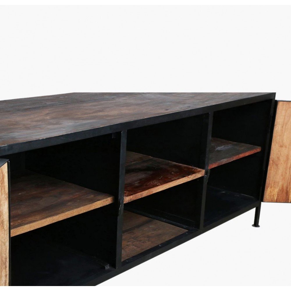 Factory Industrial Tv Cabinet Smithers Living Room £1,123.00 Living Room Reclaimed Boat Wood Steel product_features