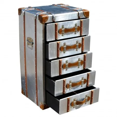 Tall Hawker Industrial Chest Of Drawers Smithers Wooden Chest of Drawers £512.00 MDF Aluminium Plate product_features