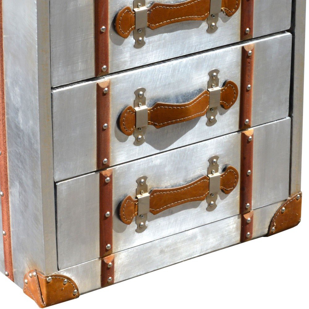 Tall Hawker Industrial Chest Of Drawers Smithers Wooden Chest of Drawers £512.00 MDF Aluminium Plate product_features