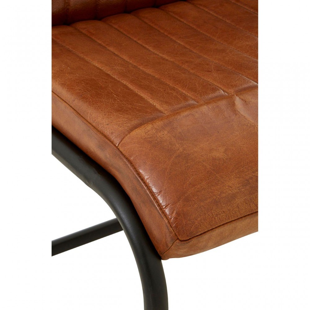 Industrial Grey & Tan Leather Chair Smithers Industrial Furniture £362.00 Steel product_features