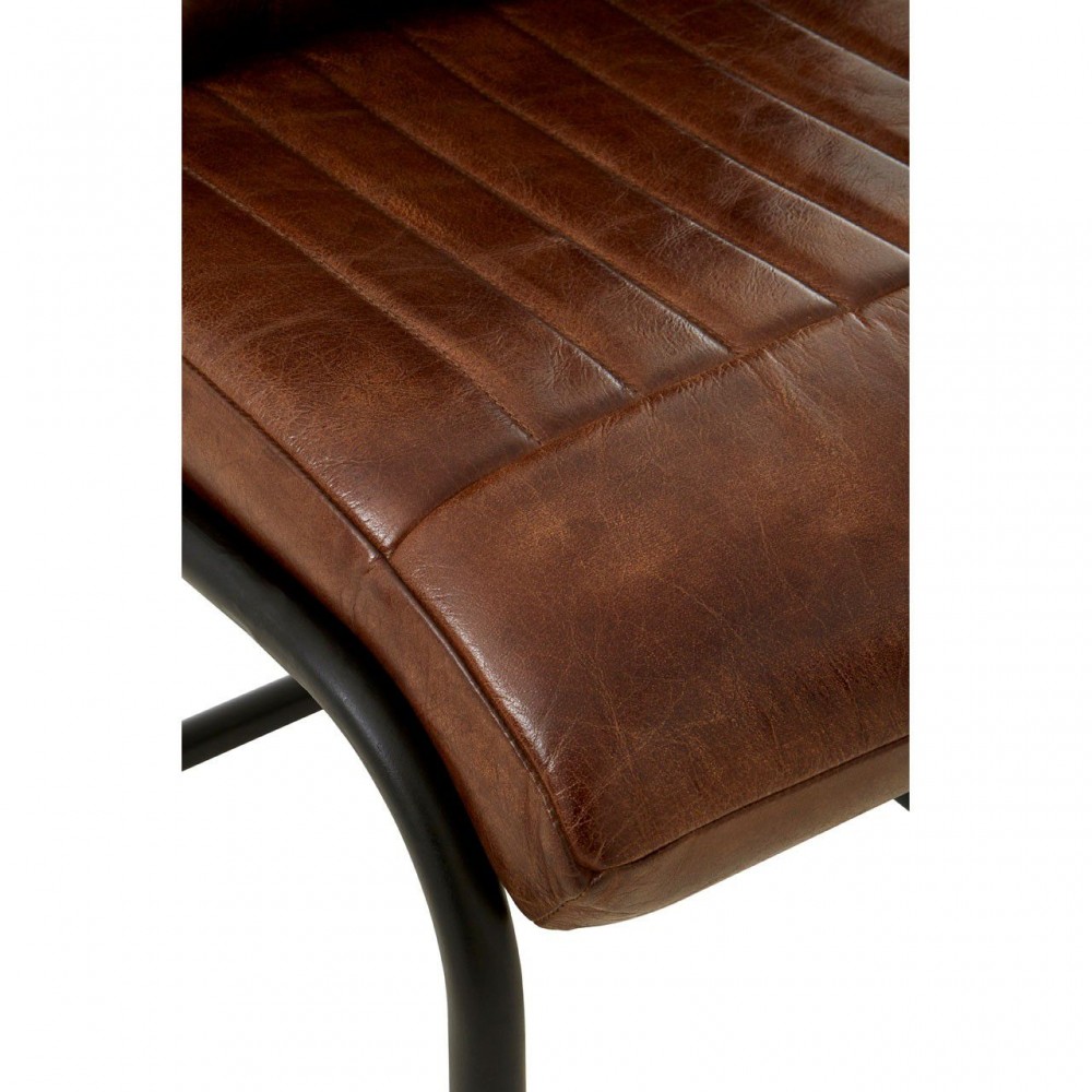 Industrial Grey & Tan Leather Chair Smithers Industrial Furniture £362.00 Steel product_features