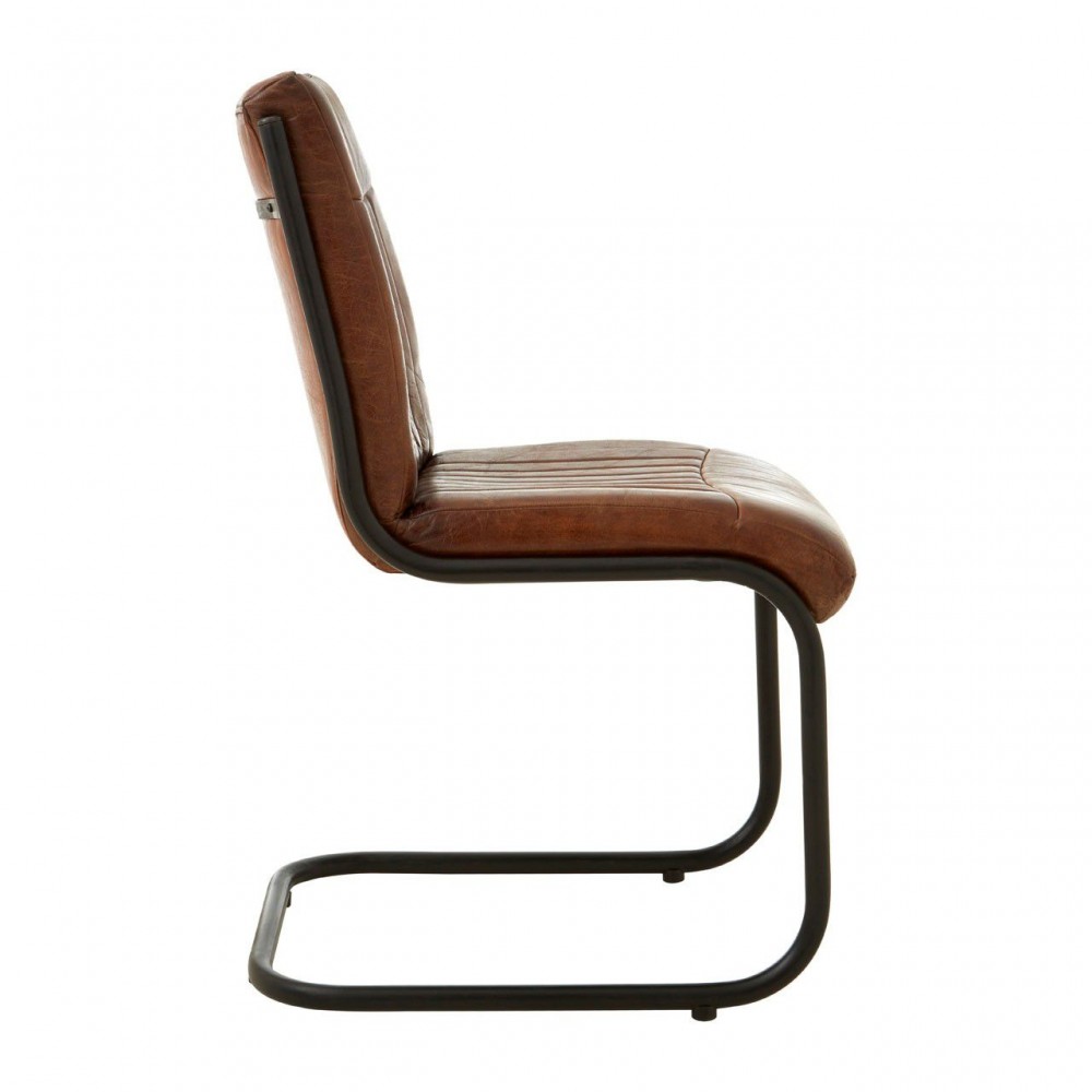 Industrial Grey & Tan Leather Chair Smithers Industrial Furniture £362.00 Steel product_features