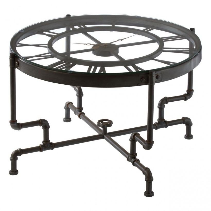 Glass Clock Coffee Table