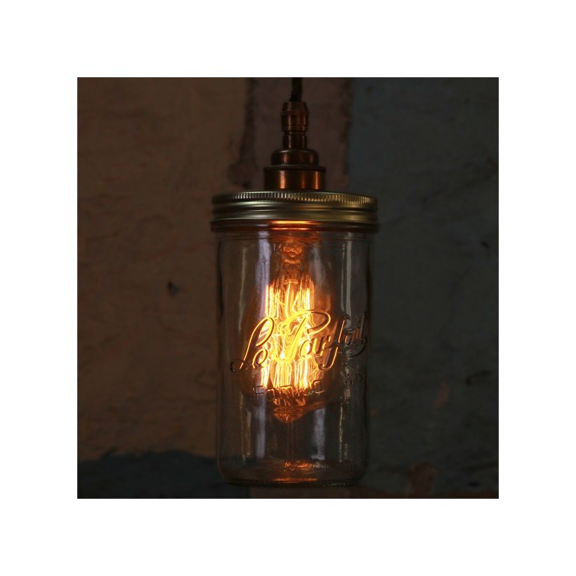 Brass Silver Jam Jar Pendant Light Ceiling Lamp • UK, US & Canada