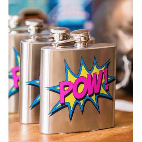 Comic Book POW Hipflask Personal Accessories £20.00 Store UK, US, EU, AE,BE,CA,DK,FR,DE,IE,IT,MT,NL,NO,ES,SEComic Book POW H...