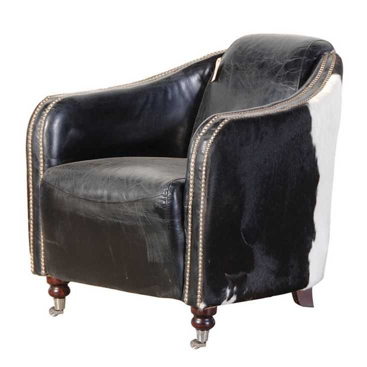 Black & White Cowhide Leather Armchair Designer Furniture Smithers of Stamford £1,850.00 Store UK, US, EU, AE,BE,CA,DK,FR,DE,...